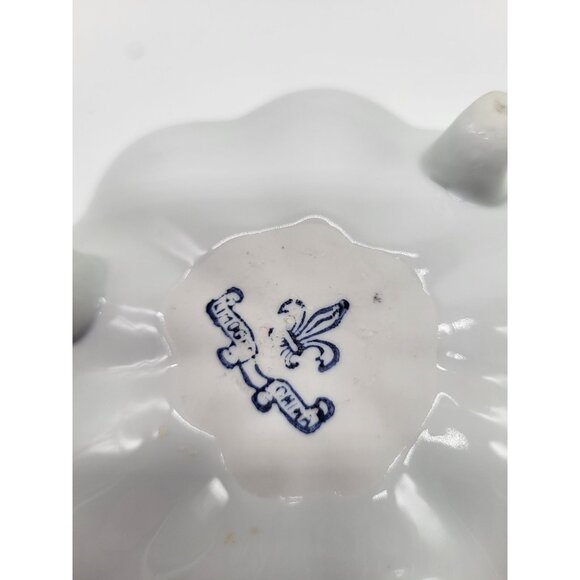 Limoges Porcelain Footed Candy Dish Floral Gold Trim Scalloped Decorative VTG - Picture 5 of 9